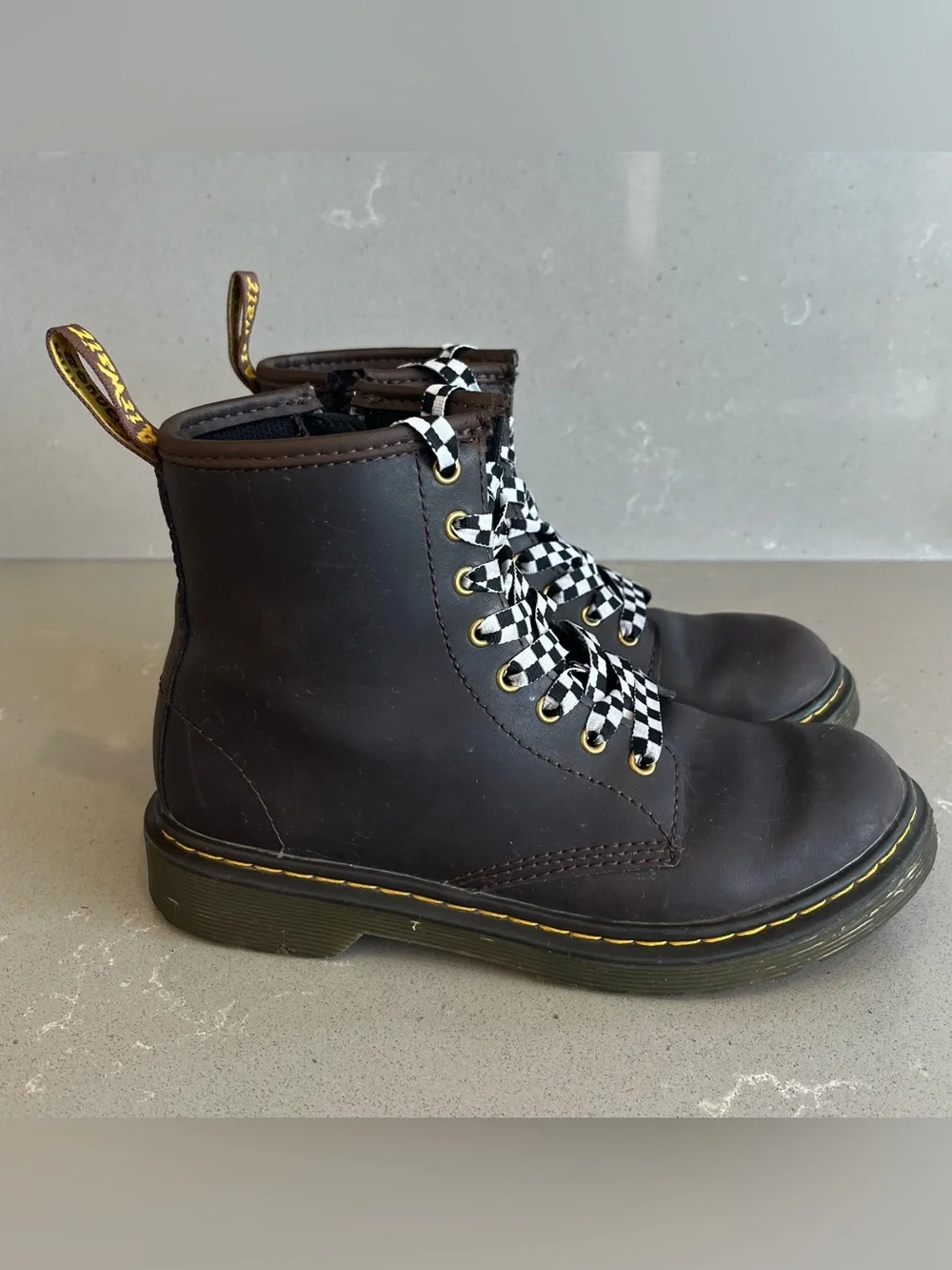 Dr. Martens 1460 J Boots Youth Kids Size 3 US Brown Boots Zipper